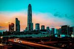 深圳城市天际线黄昏美景
