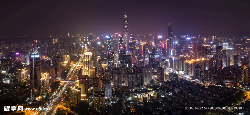 璀璨都市夜景俯瞰图