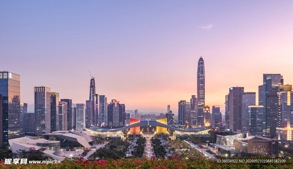 都市璀璨天际线景观