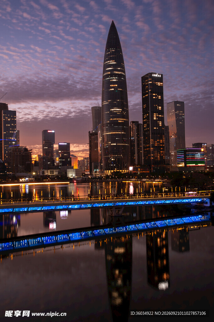 深圳城市夜景璀璨风光