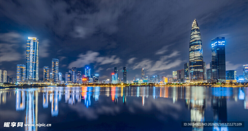 璀璨都市夜景灯火映天际