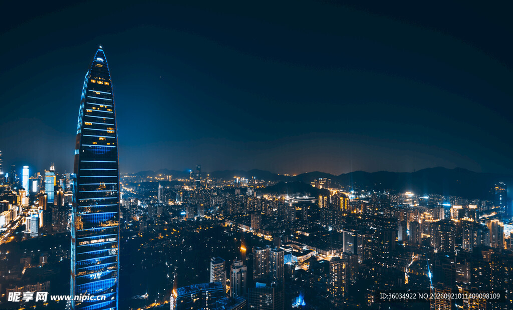 深圳璀璨夜景俯瞰图