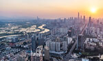 城市日出全景俯瞰图