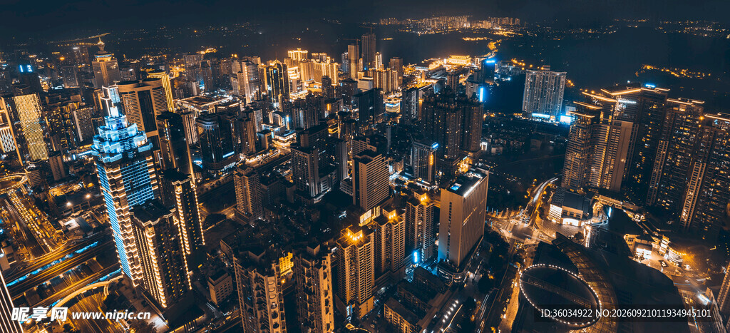 璀璨都市夜景俯瞰图