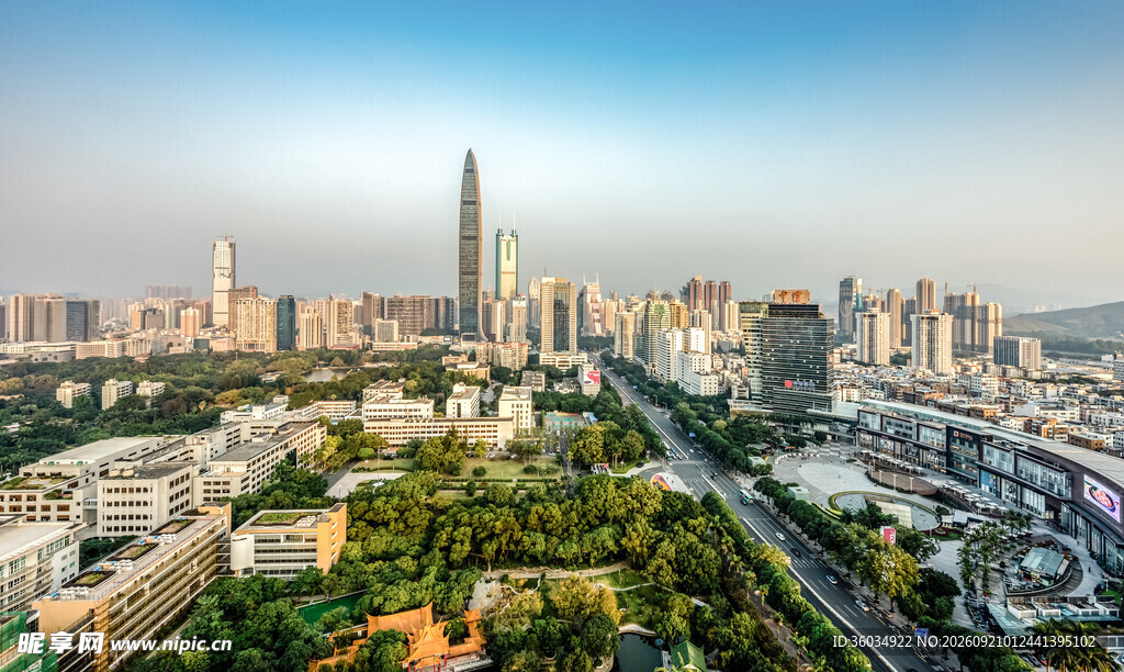 深圳城市天际线与绿化景观