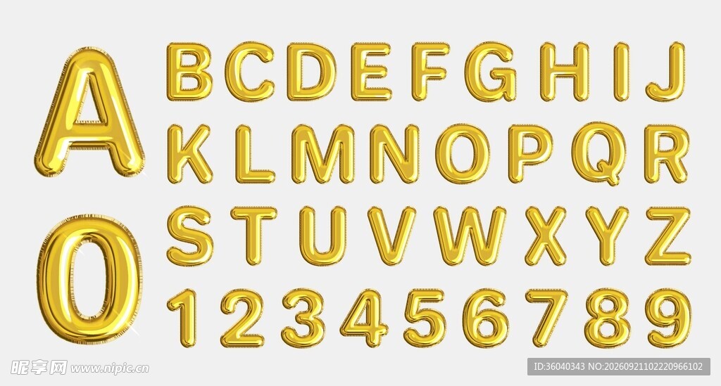金色字母素材