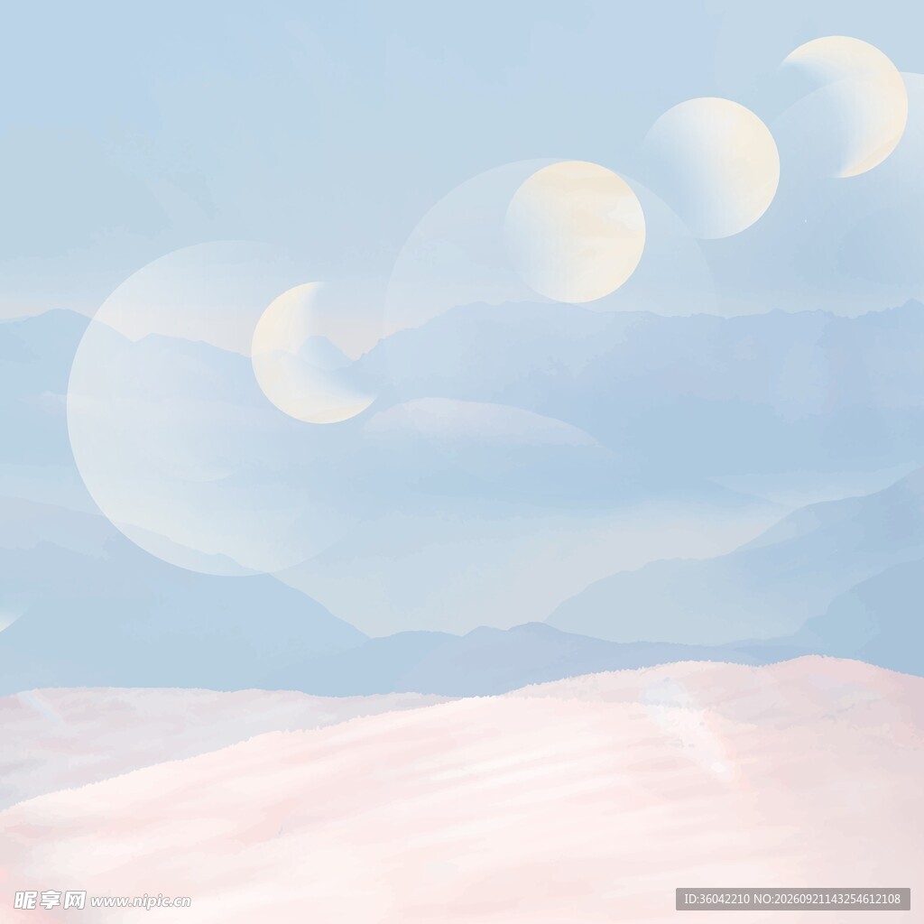 山水晕染背景