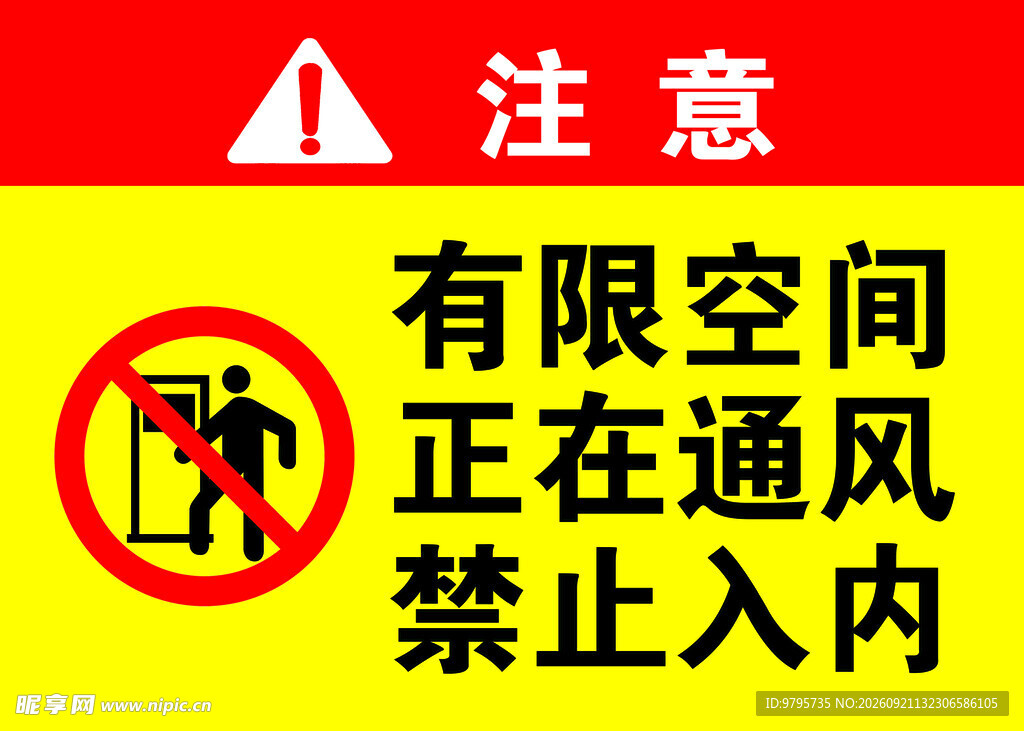有限空间正在通风禁止入内