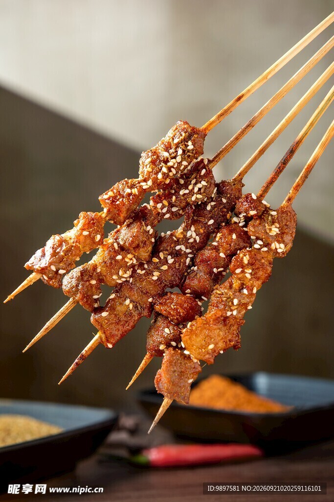 美味烤肉串诱人呈现