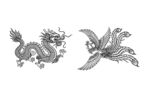 中式龙凤传统矢量图案