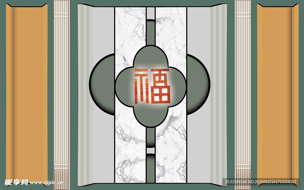 中式福字花窗