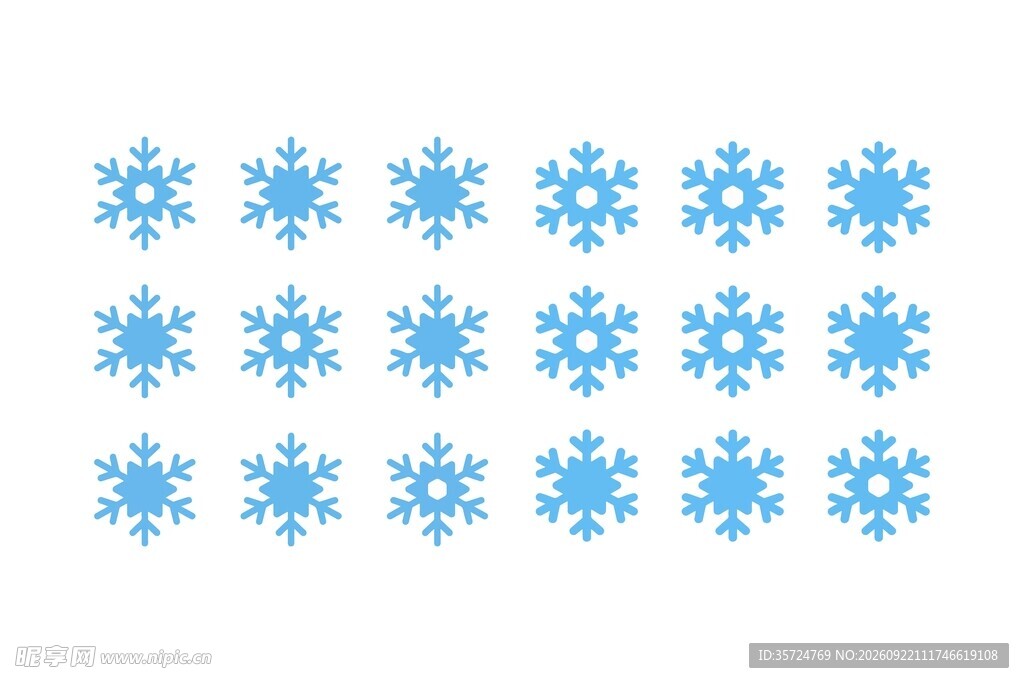 蓝色雪花素材