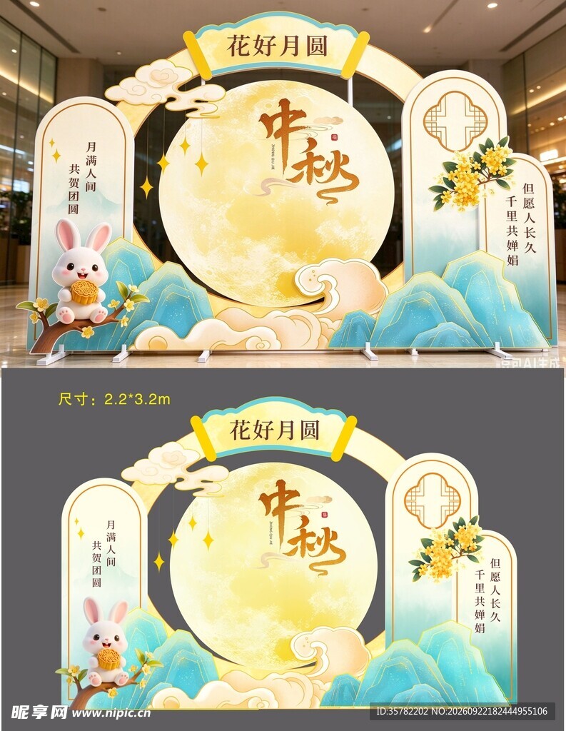 中秋主题打卡美陈