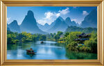 漓江山水风景油画