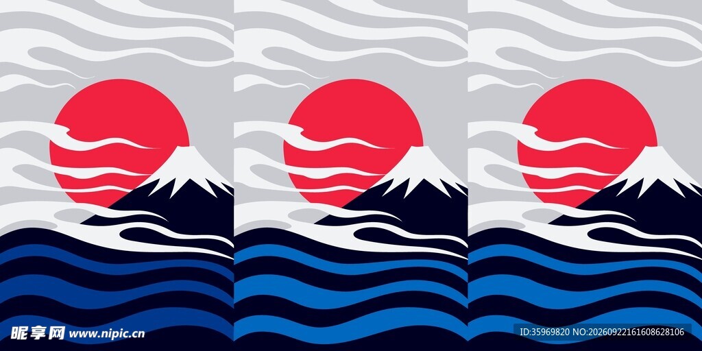 和风山水图案