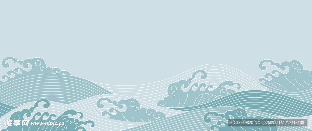 国风海浪背景