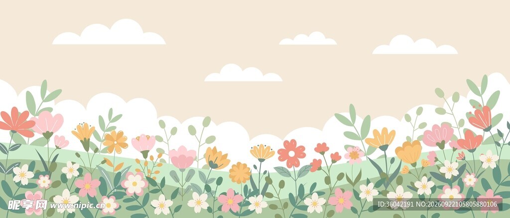 春日花草背景