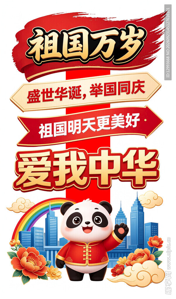 国庆爱国主题手举牌