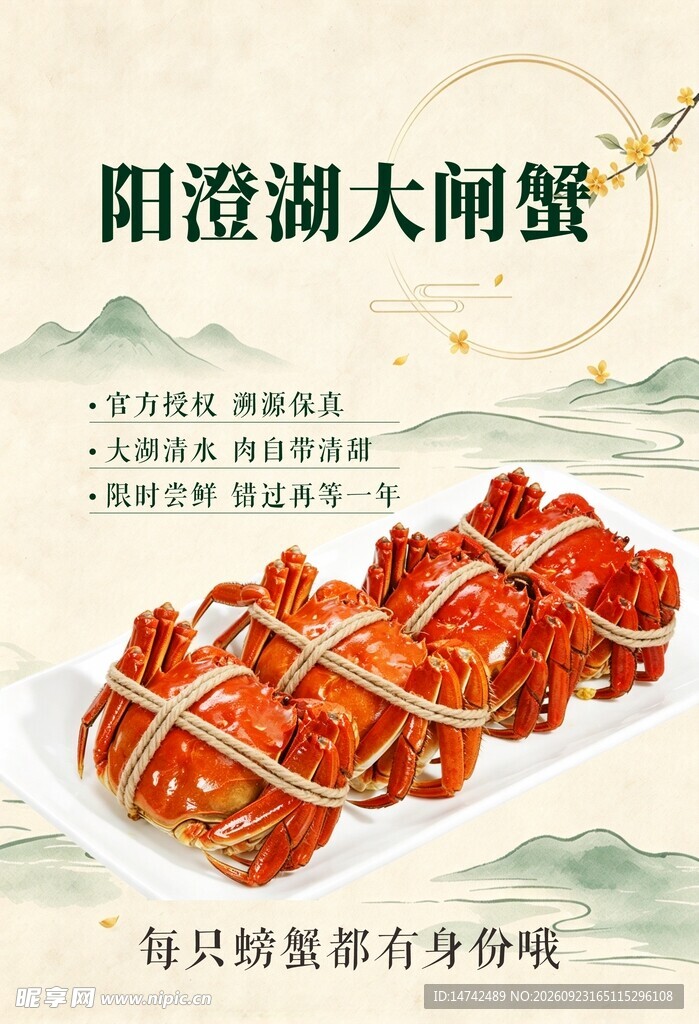 阳澄湖大闸蟹海报