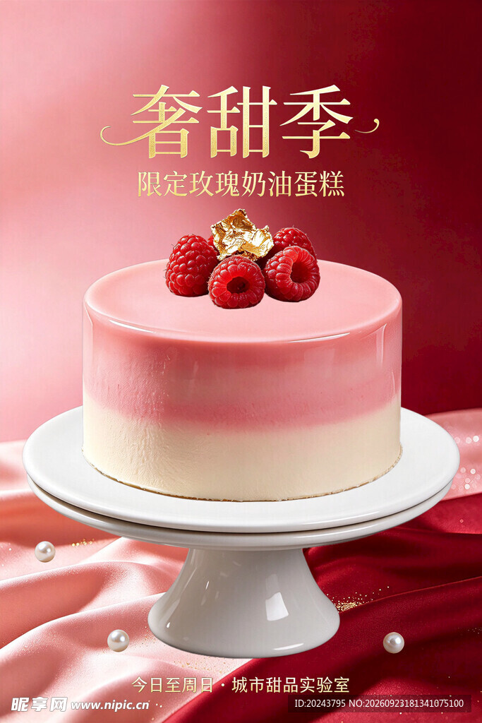 奢甜季树莓奶油蛋糕