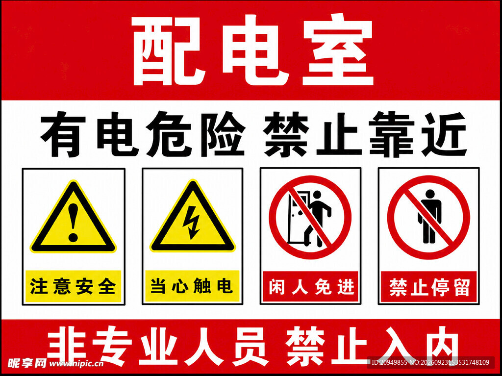 配电室警示标识图片