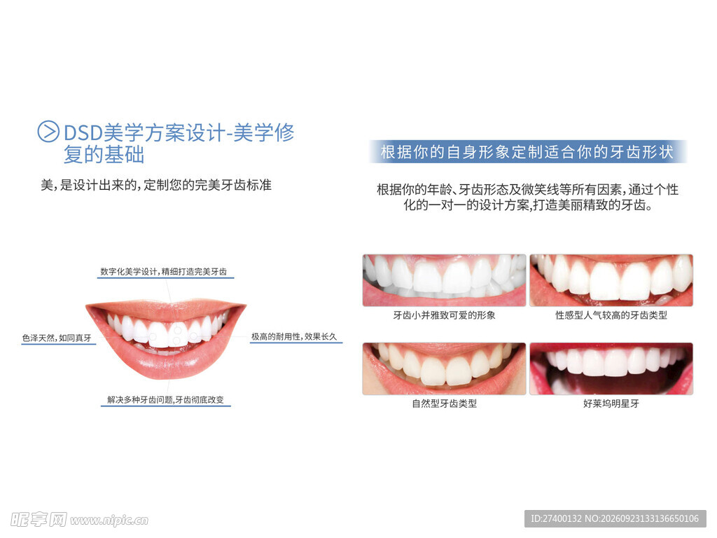 牙齿微笑美学科普图