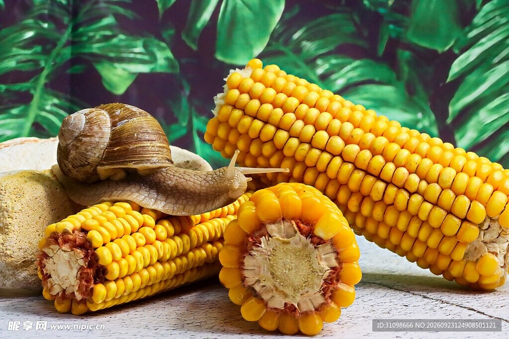 金黄玉米食材静物展示