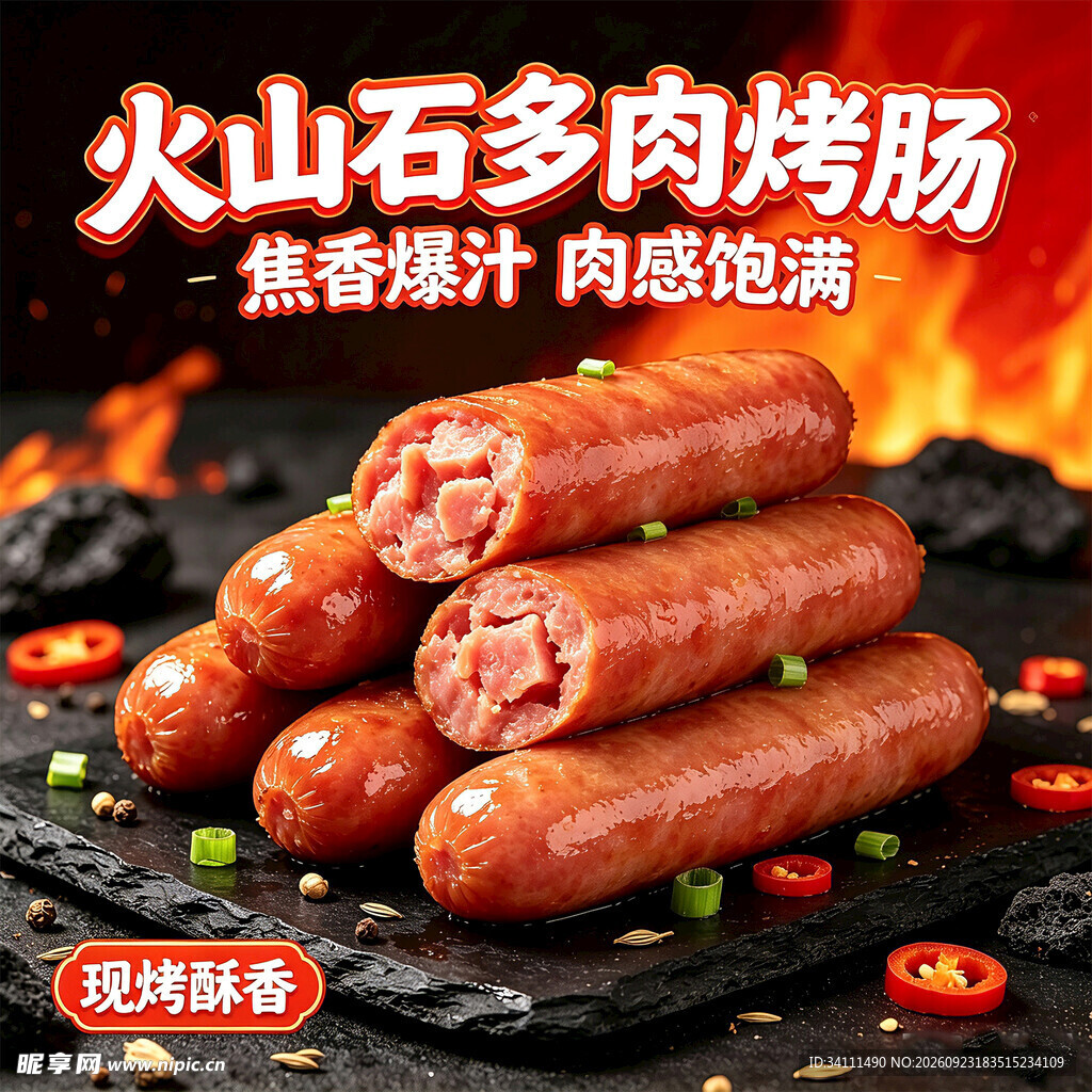 火山石多肉烤肠