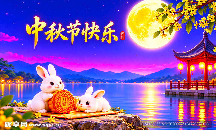中秋节快乐主题贺图