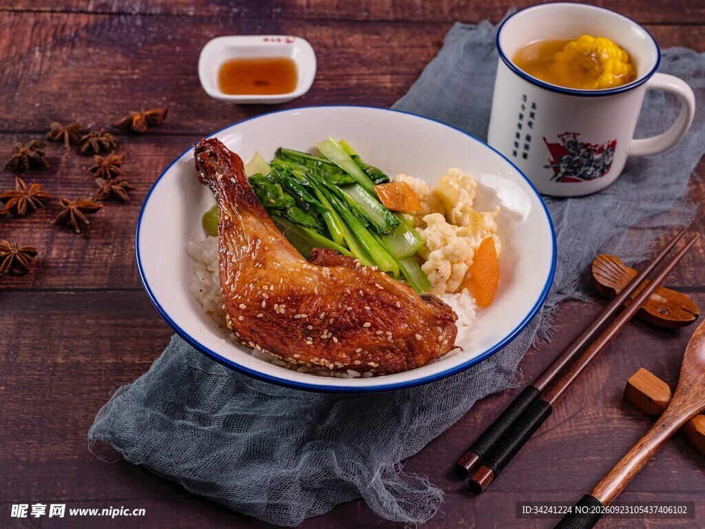 脆皮鸡腿饭套餐
