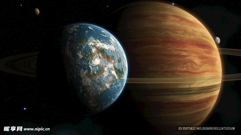 太空多行星景观