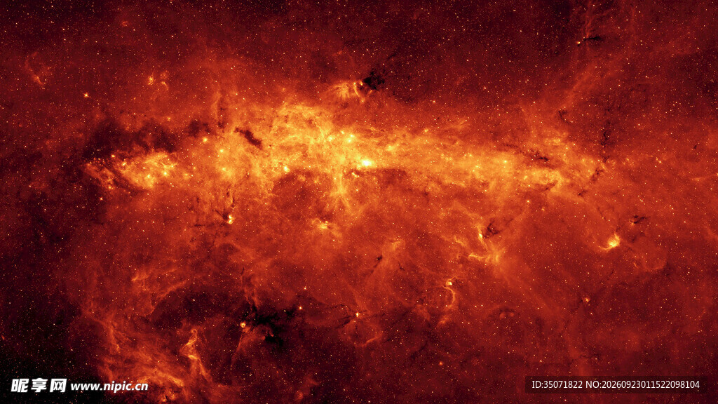红色深空星云景观