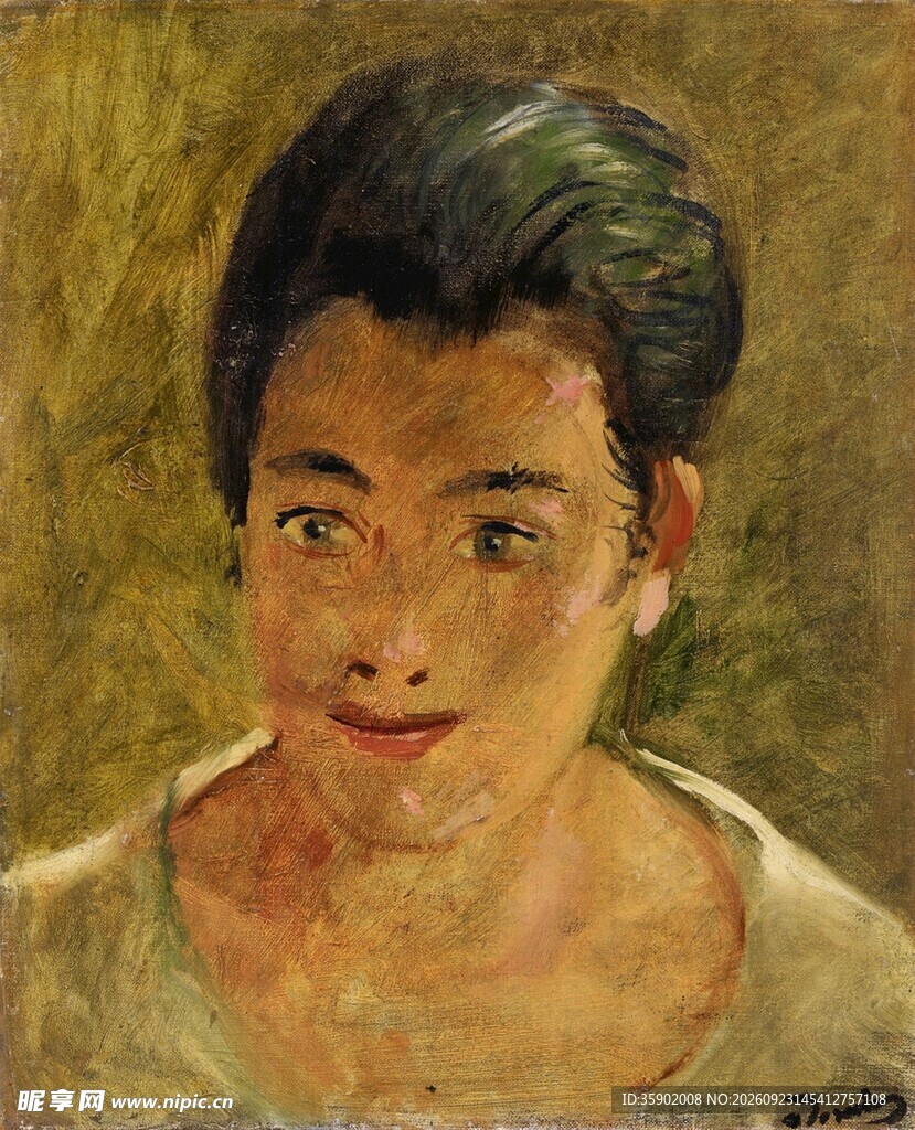 复古女性肖像油画