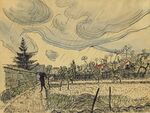 梵高风格乡野风景油画