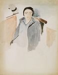复古淡彩女性肖像画
