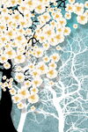 唯美花枝国风插画