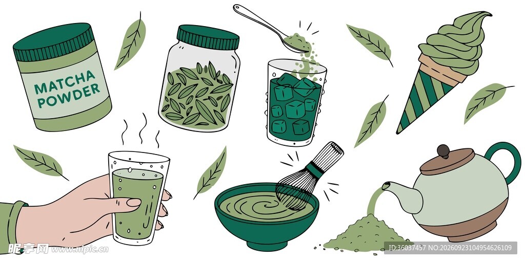 抹茶手绘素材