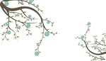 淡雅手绘花枝装饰图案