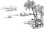 水墨江南山水小景