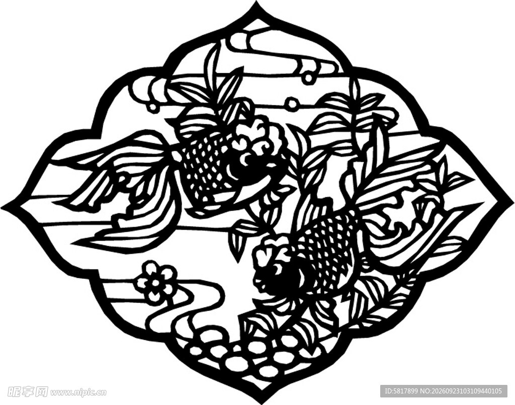 传统双鱼吉祥纹样