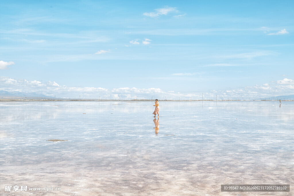 盐湖天空之镜美景