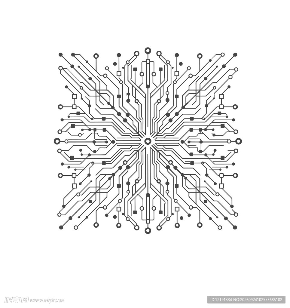 科技电路雪花图案