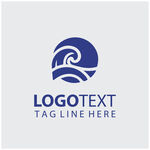 海浪圆形简约蓝色品牌logo