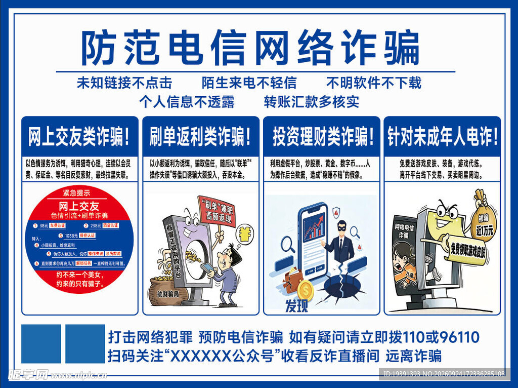 防范电信网络诈骗宣传海报