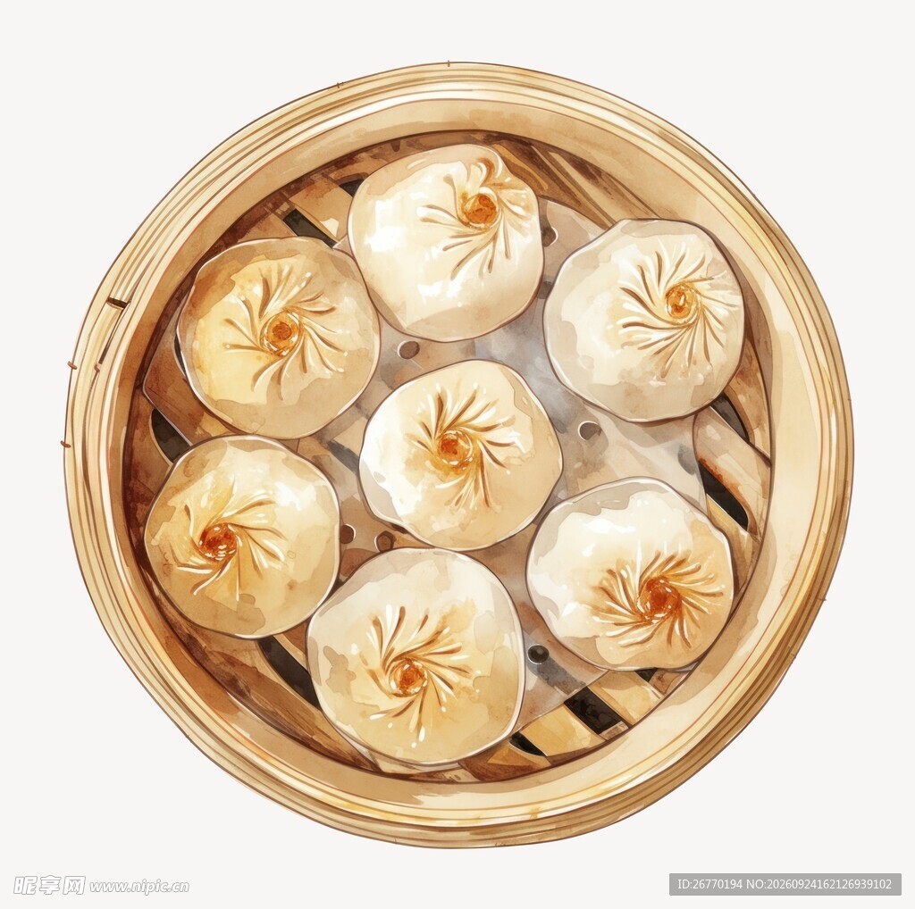 小笼包插画