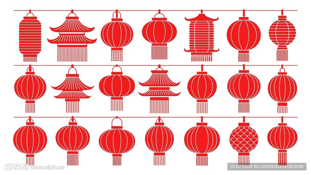 红色灯笼套装