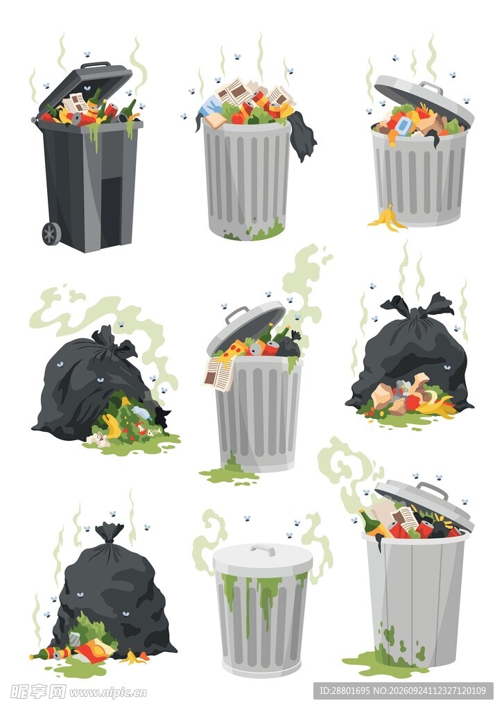 卡通垃圾桶合集