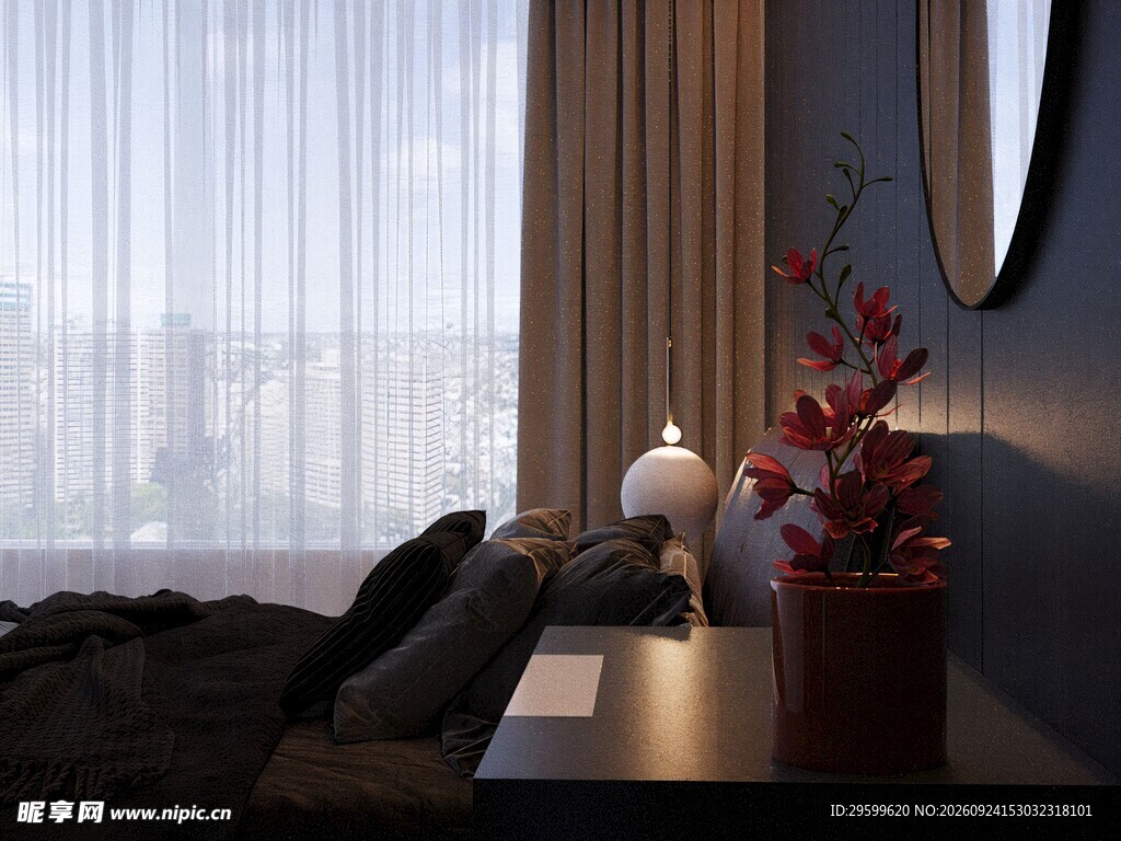 温馨卧室窗边小景