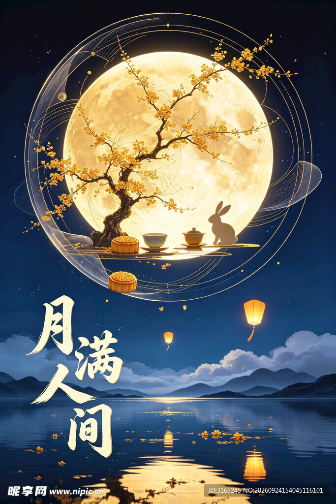 中秋海报 月满人间