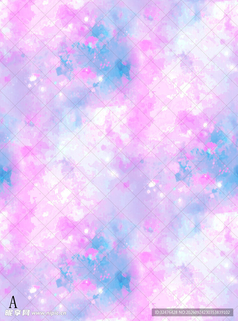 粉蓝梦幻水彩晕染背景